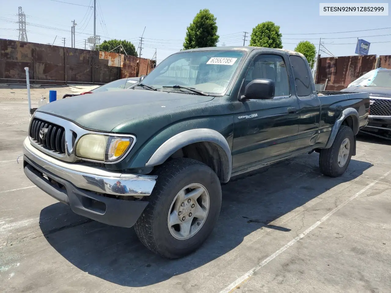 2001 Toyota Tacoma Xtracab Prerunner VIN: 5TESN92N91Z852999 Lot: 62552785