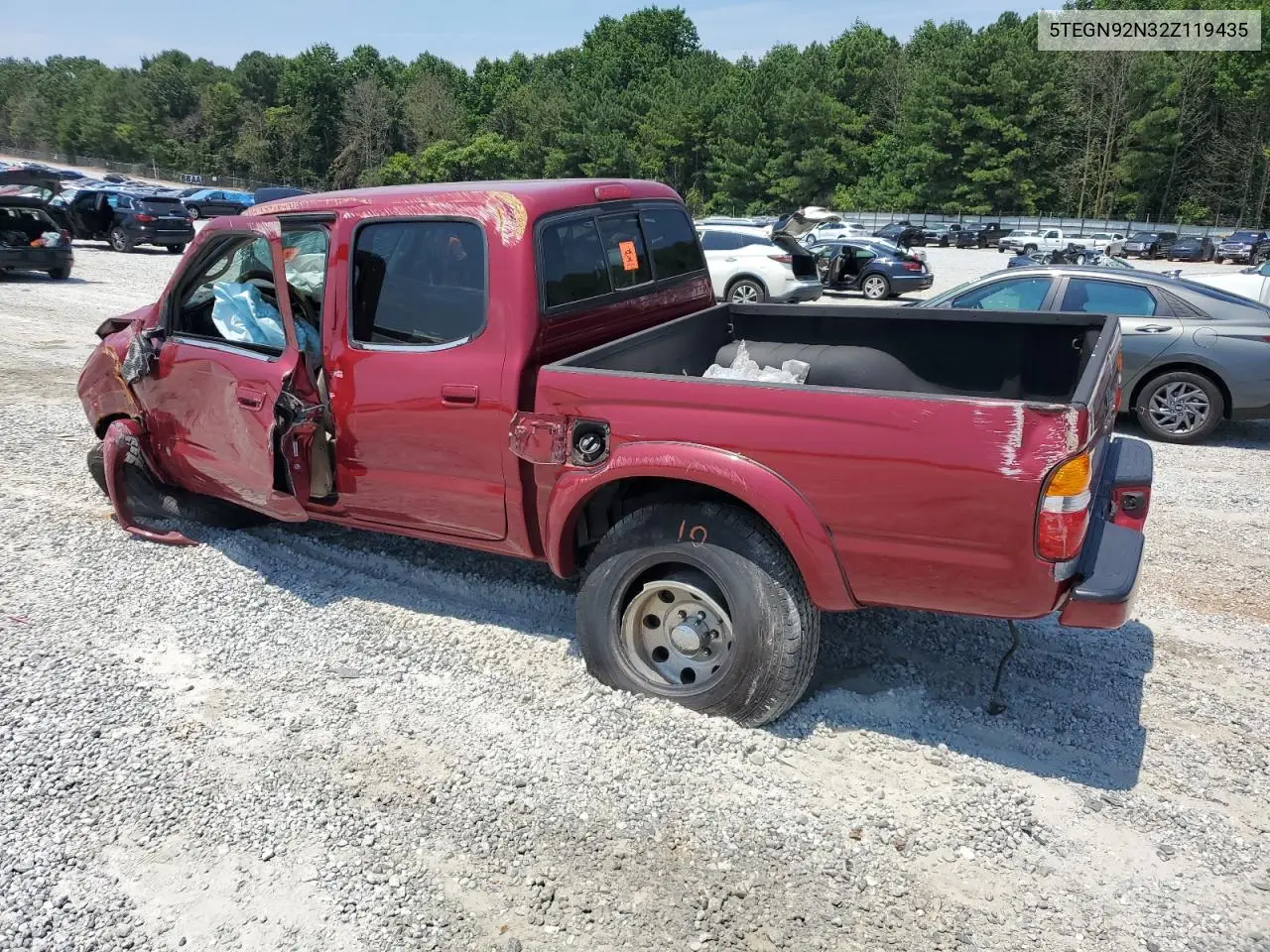 2002 Toyota Tacoma Double Cab Prerunner VIN: 5TEGN92N32Z119435 Lot: 62093355
