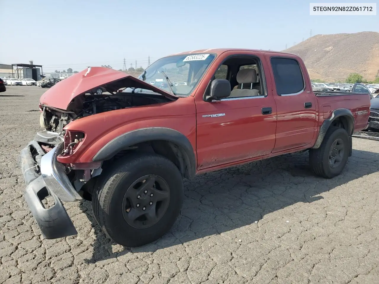2002 Toyota Tacoma Double Cab Prerunner VIN: 5TEGN92N82Z061712 Lot: 62583225