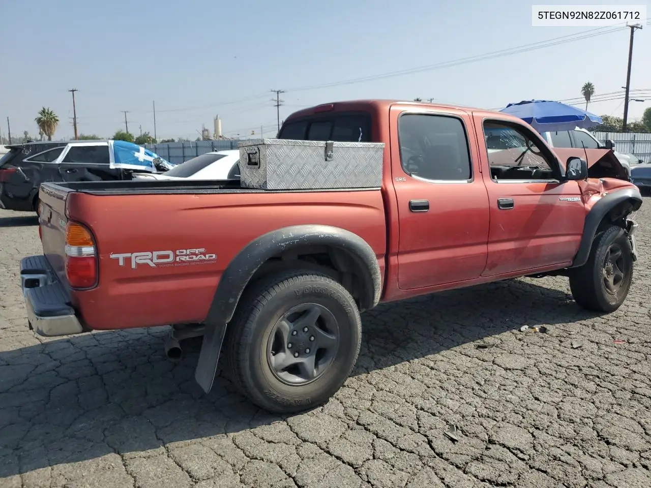 2002 Toyota Tacoma Double Cab Prerunner VIN: 5TEGN92N82Z061712 Lot: 62583225