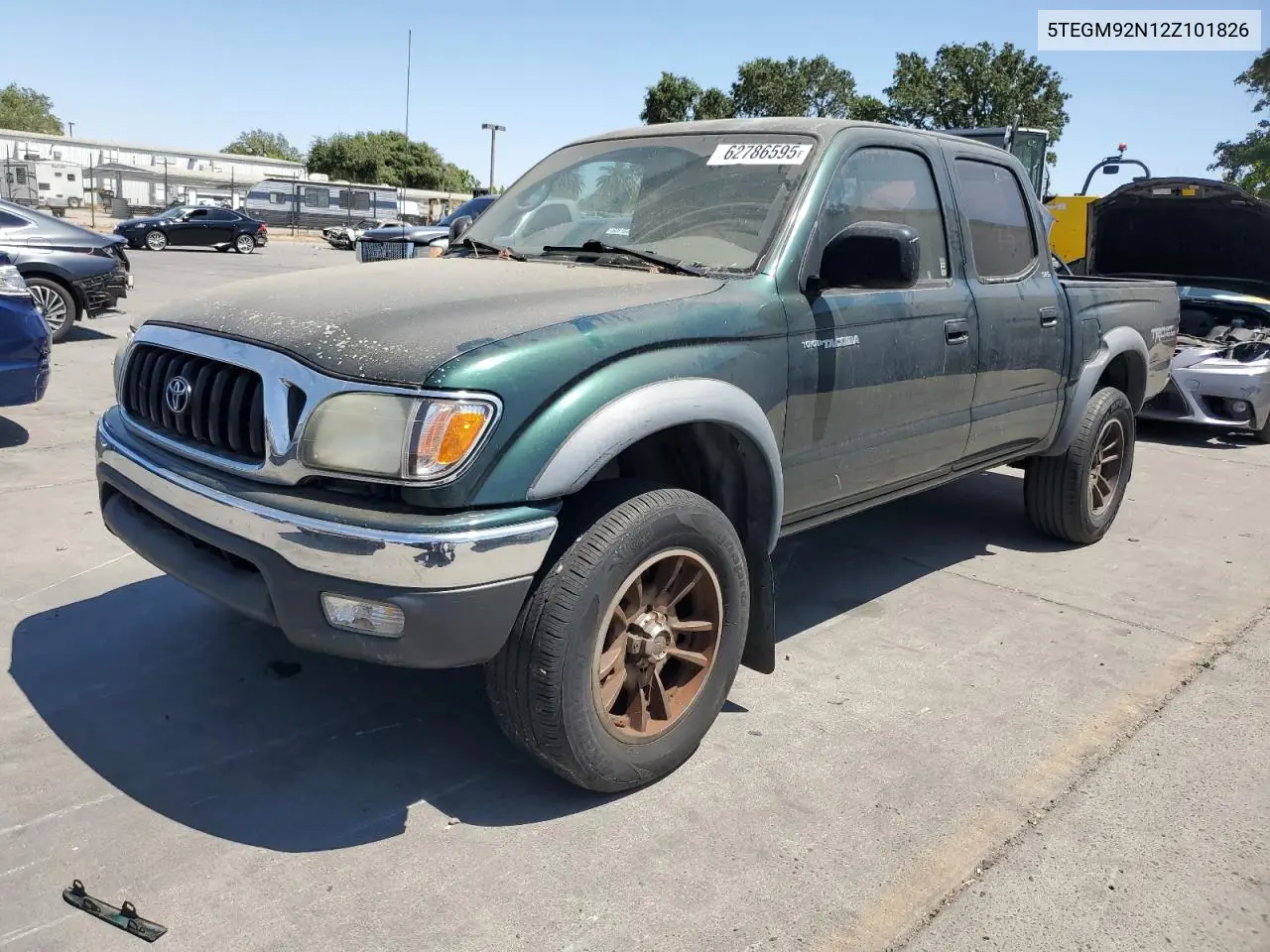 2002 Toyota Tacoma Double Cab Prerunner VIN: 5TEGM92N12Z101826 Lot: 62786595