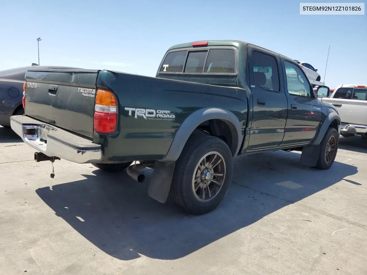 2002 Toyota Tacoma Double Cab Prerunner VIN: 5TEGM92N12Z101826 Lot: 62786595