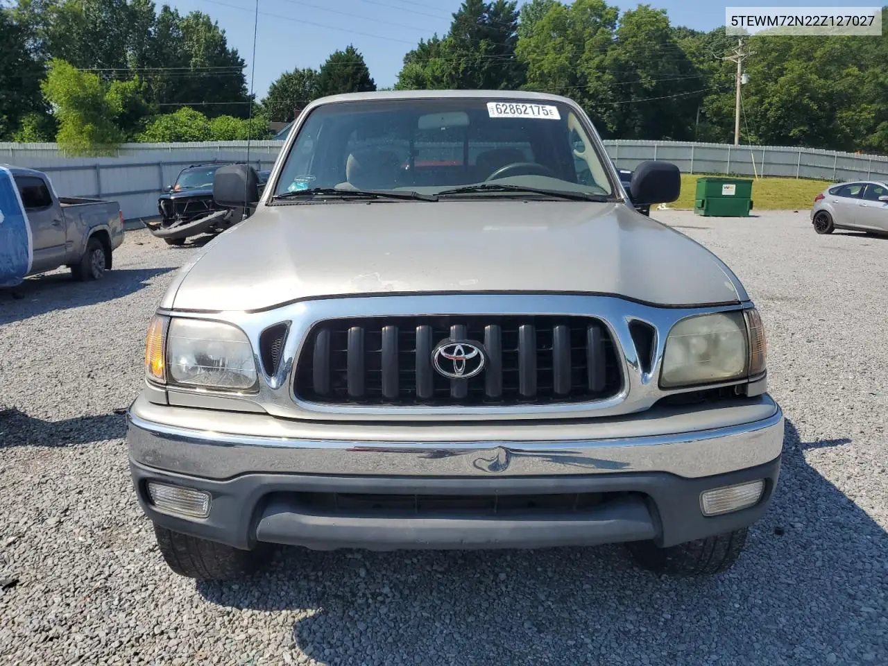 2002 Toyota Tacoma Xtracab VIN: 5TEWM72N22Z127027 Lot: 62862175