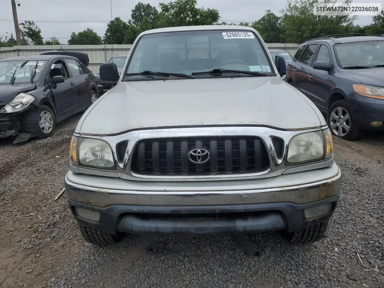 2002 Toyota Tacoma Xtracab VIN: 5TEWM72N12Z036038 Lot: 62865135