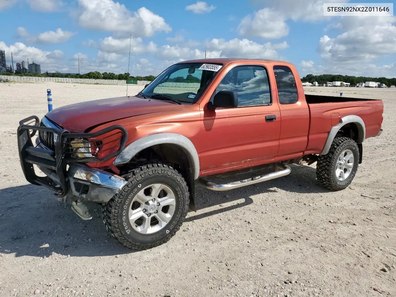 2002 Toyota Tacoma Xtracab Prerunner VIN: 5TESN92NX2Z011646 Lot: 62903555