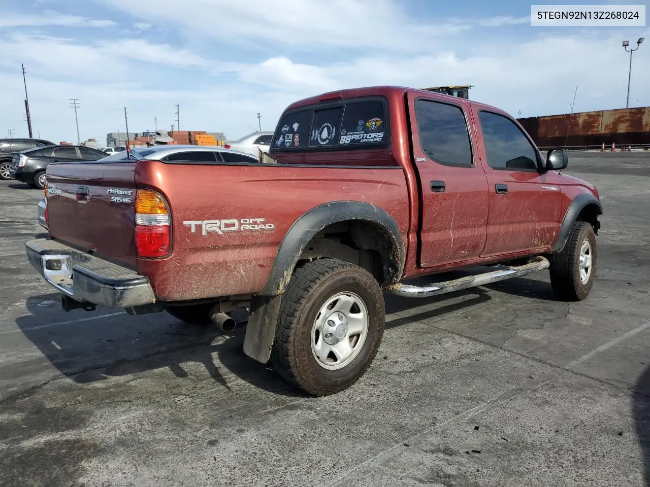 2003 Toyota Tacoma Double Cab Prerunner VIN: 5TEGN92N13Z268024 Lot: 56512375
