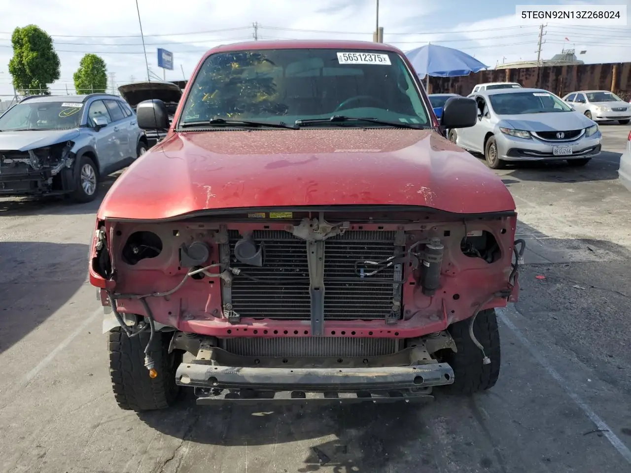 2003 Toyota Tacoma Double Cab Prerunner VIN: 5TEGN92N13Z268024 Lot: 56512375