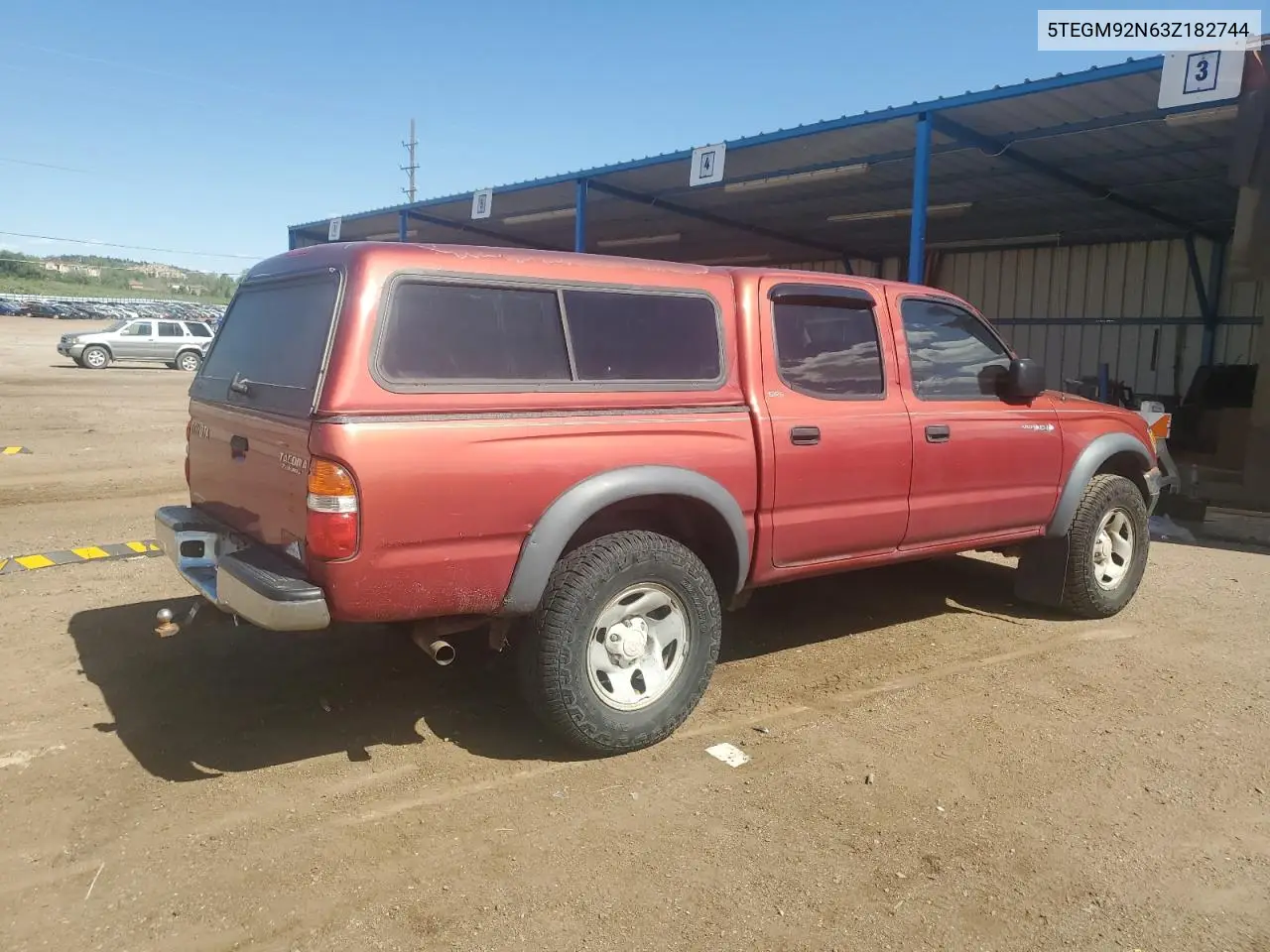 2003 Toyota Tacoma Double Cab Prerunner VIN: 5TEGM92N63Z182744 Lot: 56964215
