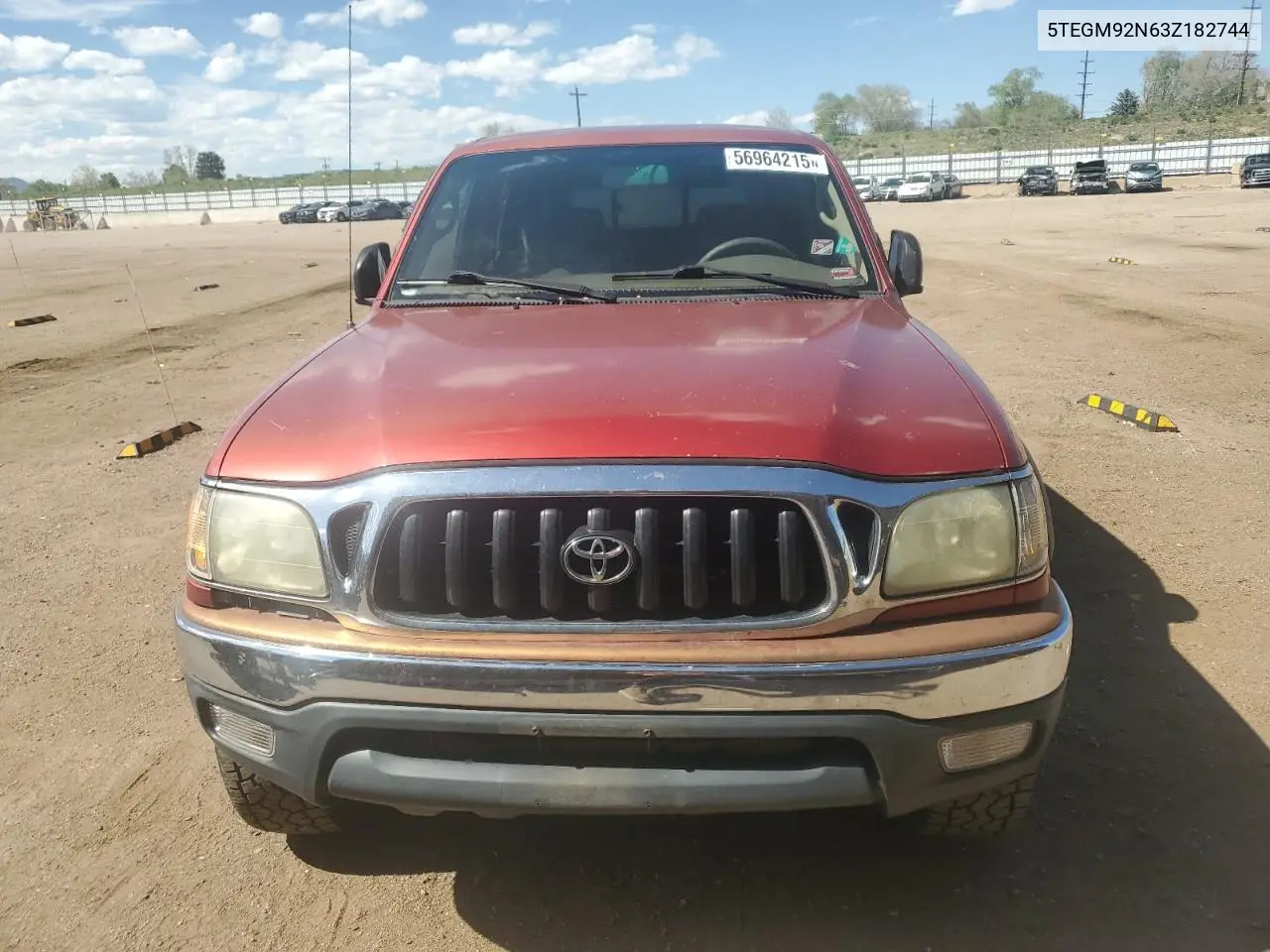 2003 Toyota Tacoma Double Cab Prerunner VIN: 5TEGM92N63Z182744 Lot: 56964215