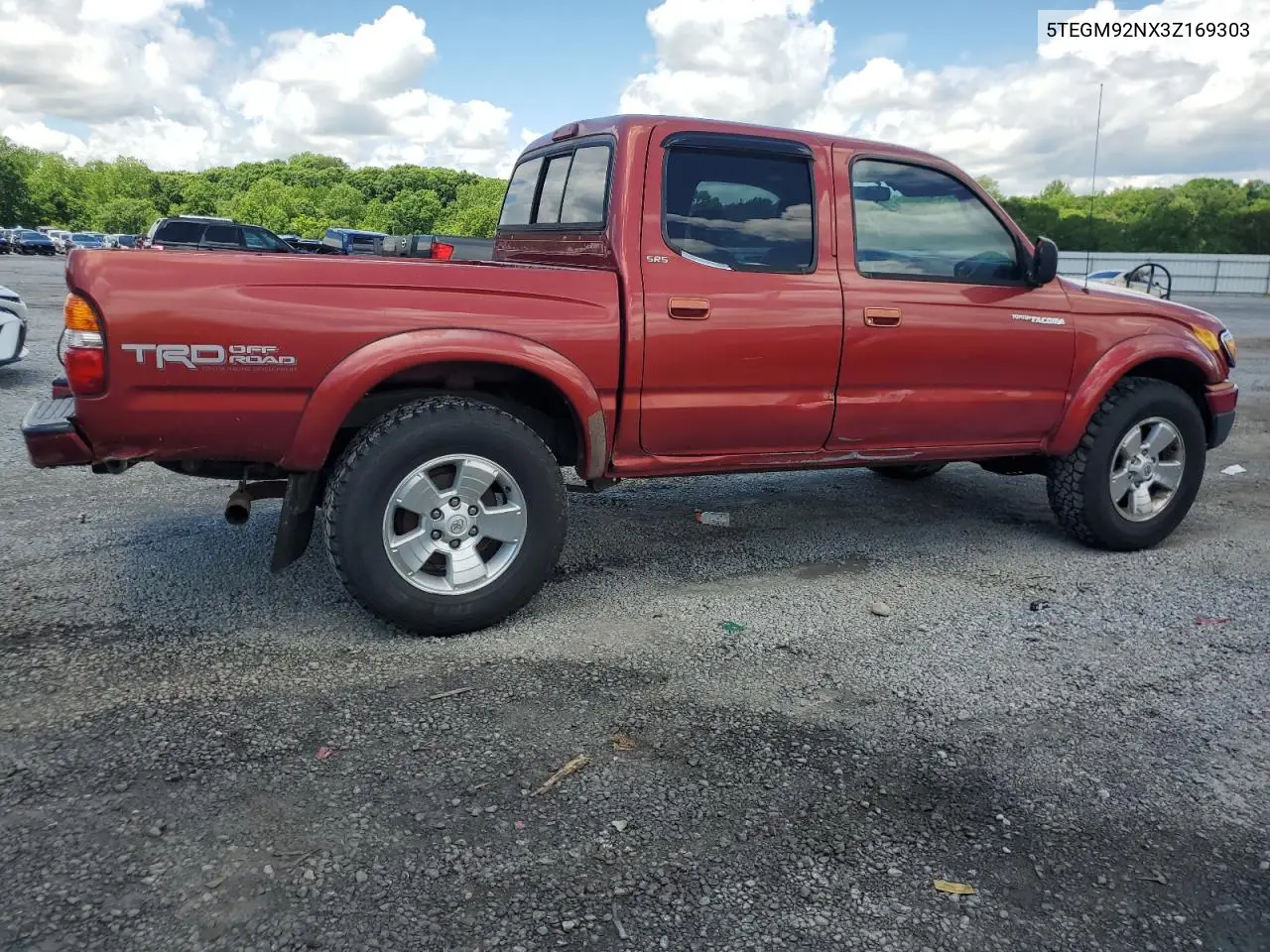 2003 Toyota Tacoma Double Cab Prerunner VIN: 5TEGM92NX3Z169303 Lot: 57229655