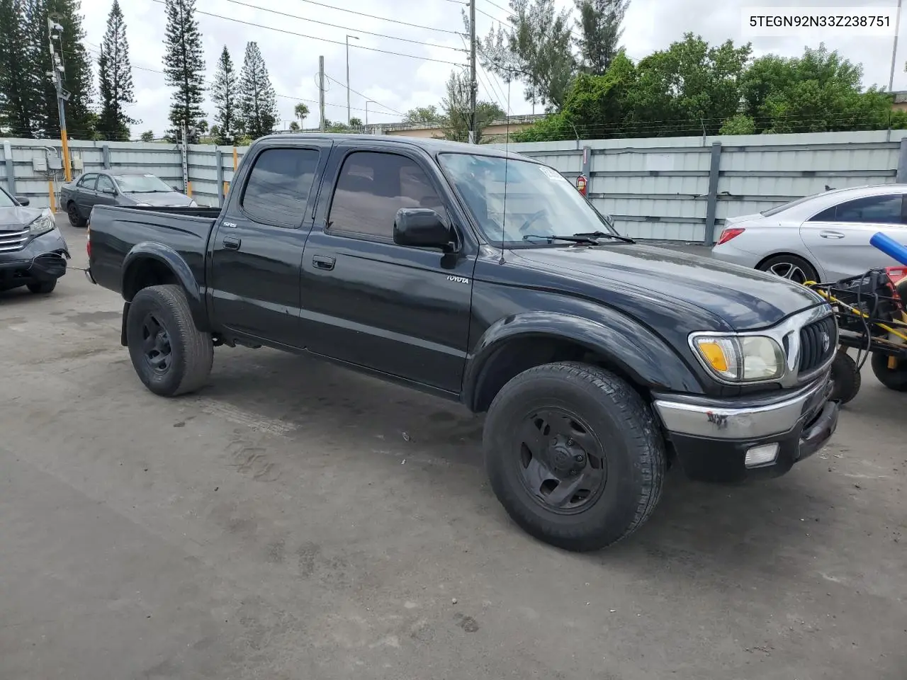 2003 Toyota Tacoma Double Cab Prerunner VIN: 5TEGN92N33Z238751 Lot: 62155645