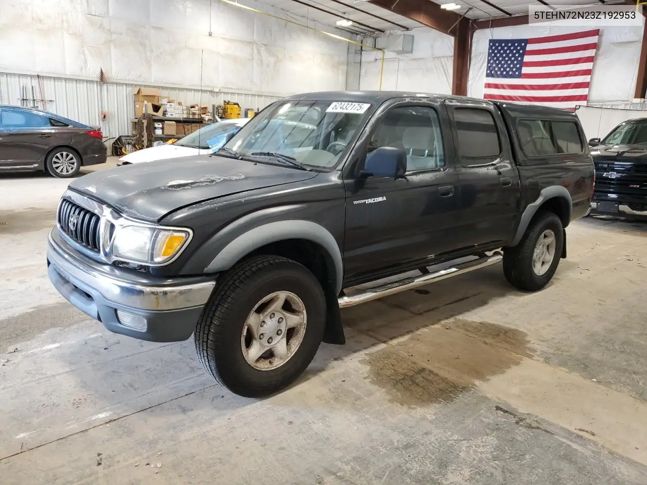 2003 Toyota Tacoma Double Cab VIN: 5TEHN72N23Z192953 Lot: 62432175