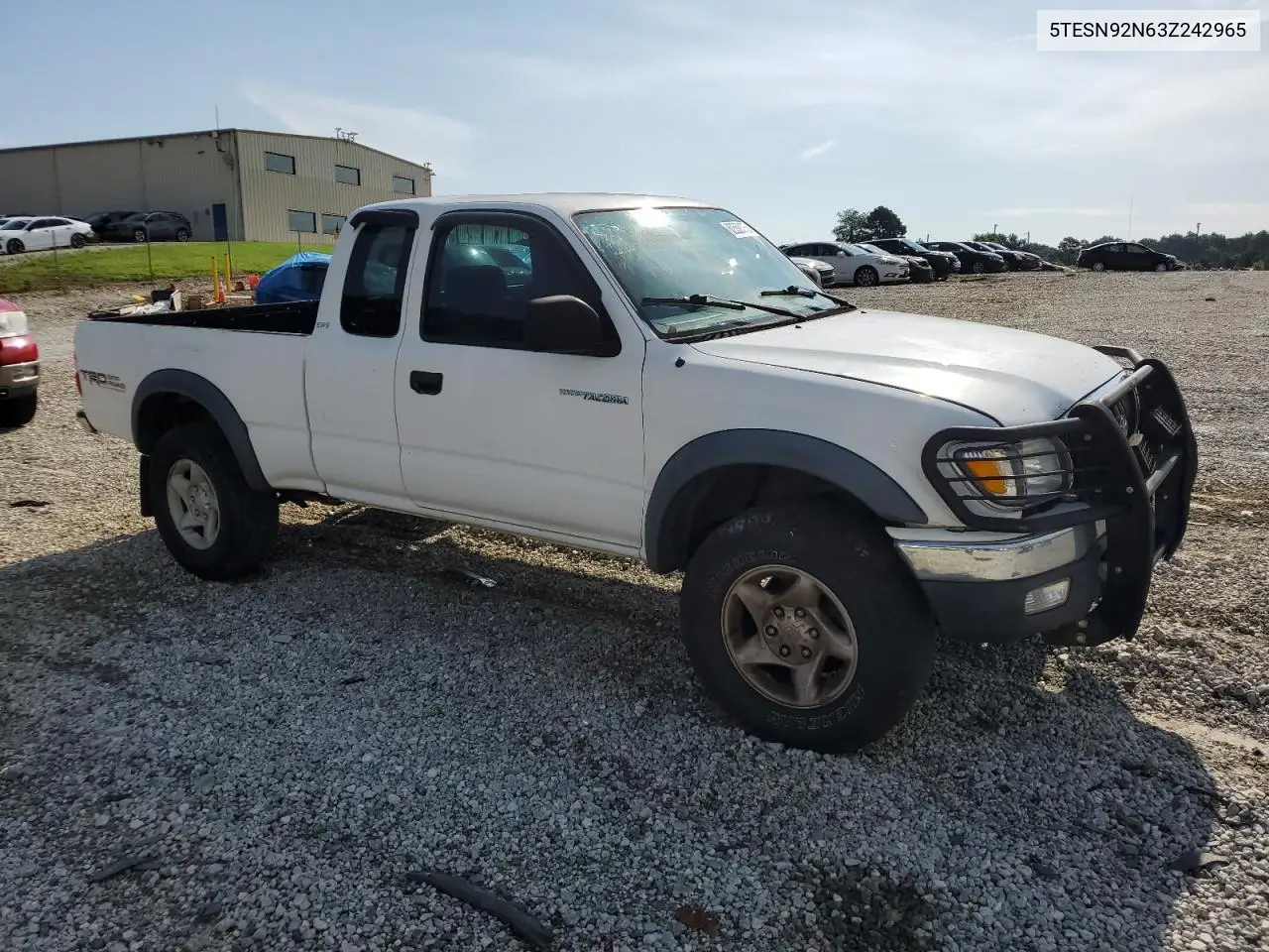 2003 Toyota Tacoma Xtracab Prerunner VIN: 5TESN92N63Z242965 Lot: 62559175