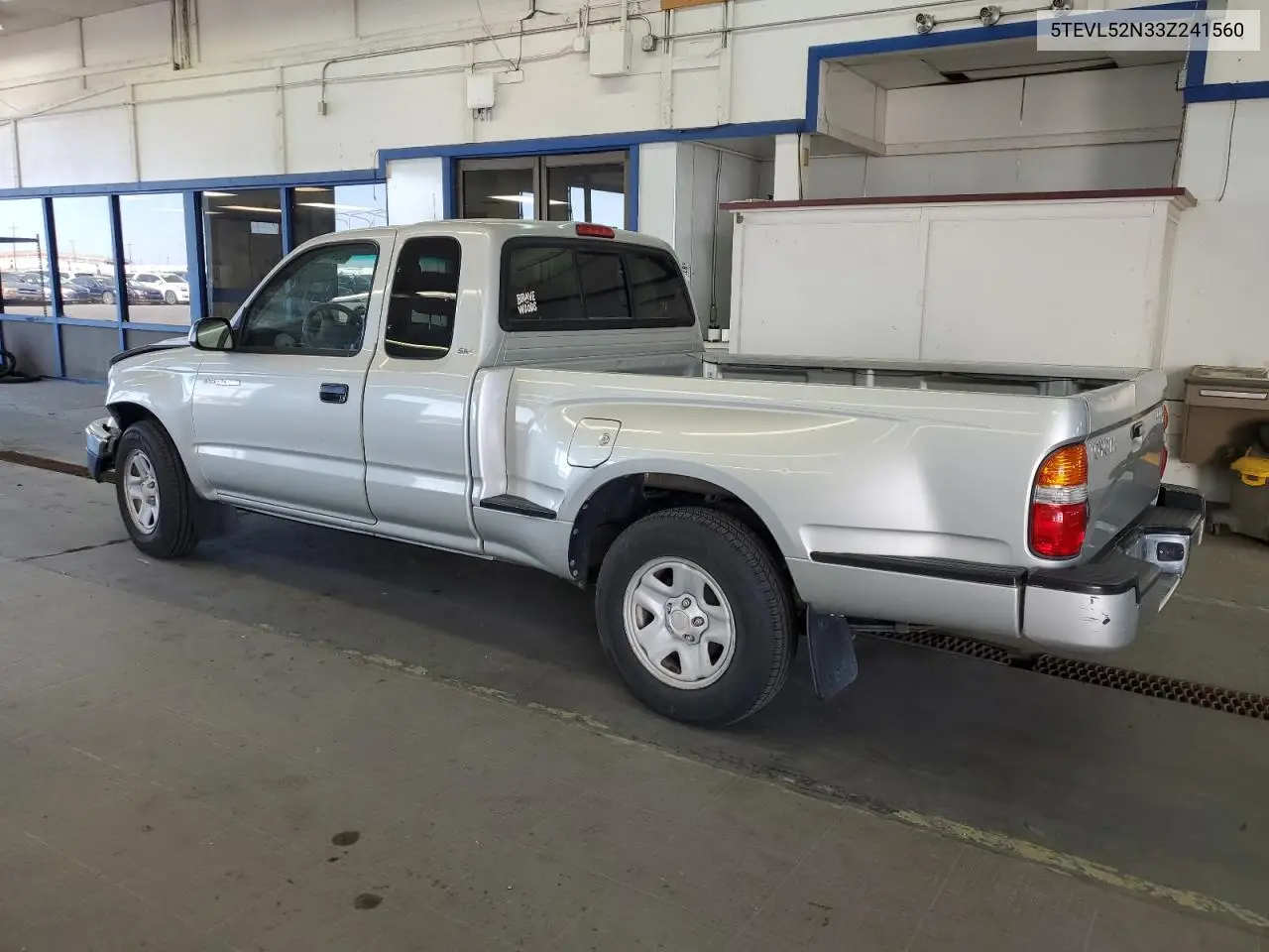 2003 Toyota Tacoma Xtracab VIN: 5TEVL52N33Z241560 Lot: 62714805