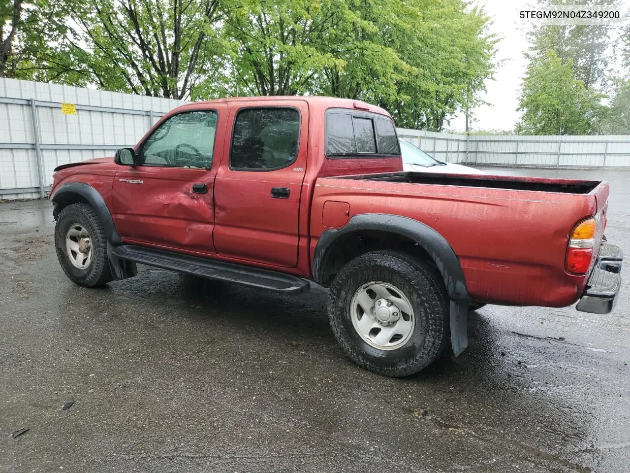 2004 Toyota Tacoma Double Cab Prerunner VIN: 5TEGM92N04Z349200 Lot: 62708055