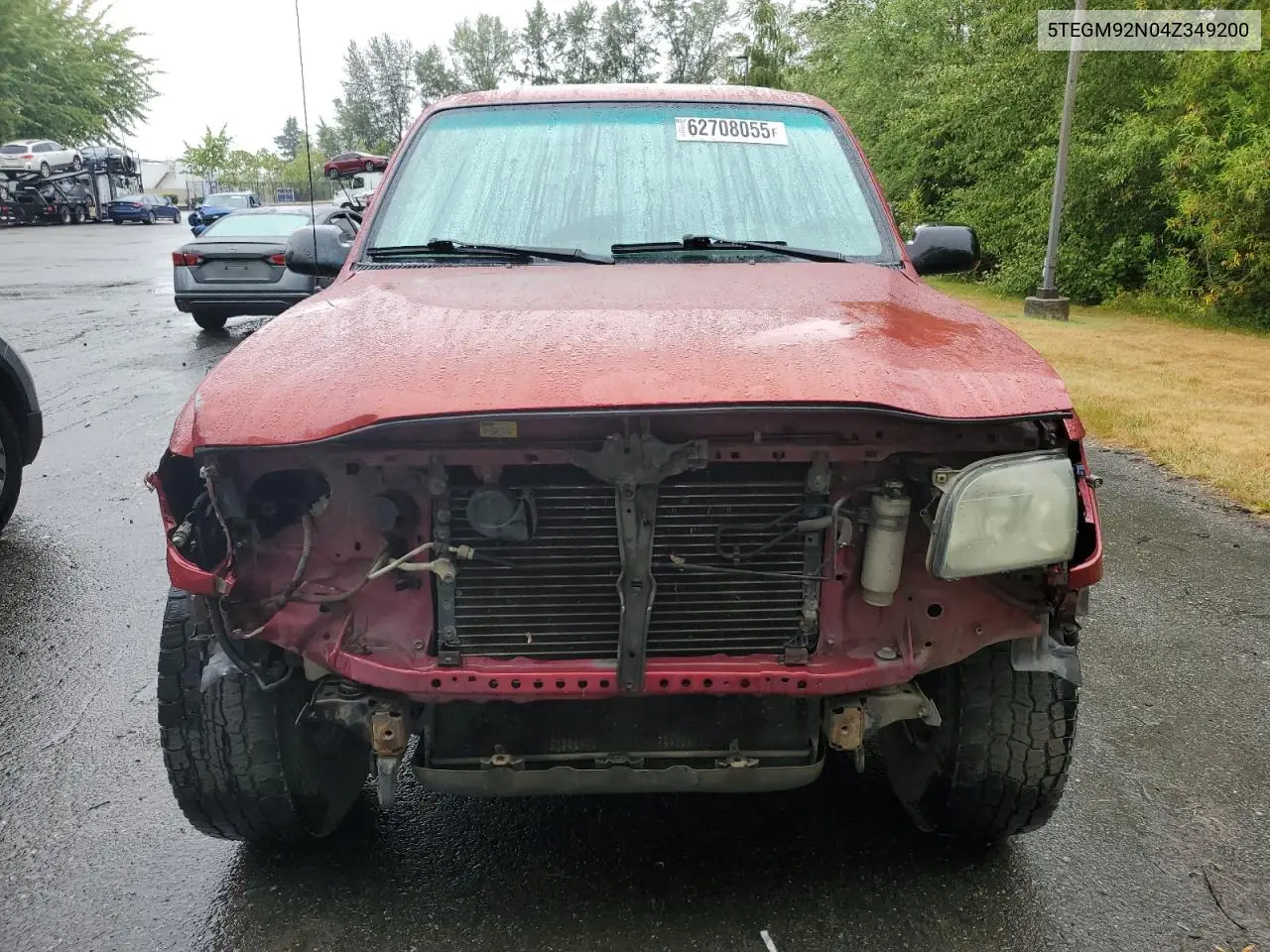 2004 Toyota Tacoma Double Cab Prerunner VIN: 5TEGM92N04Z349200 Lot: 62708055