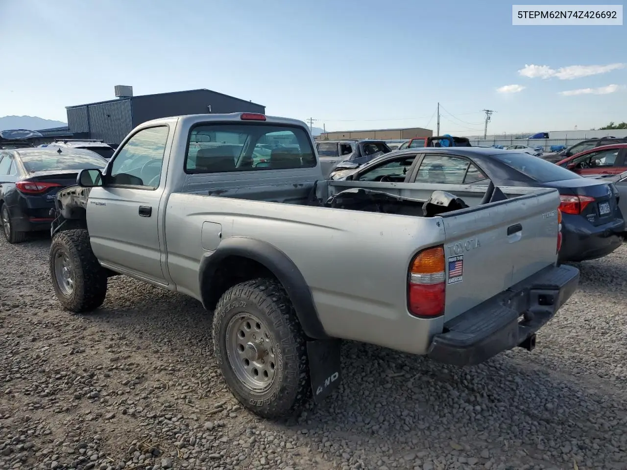 2004 Toyota Tacoma VIN: 5TEPM62N74Z426692 Lot: 62749745