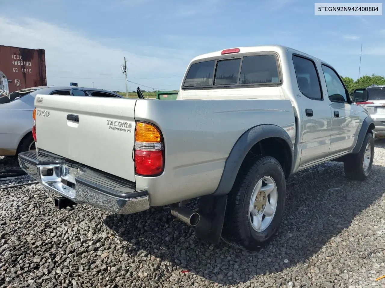 2004 Toyota Tacoma Double Cab Prerunner VIN: 5TEGN92N94Z400884 Lot: 63031525