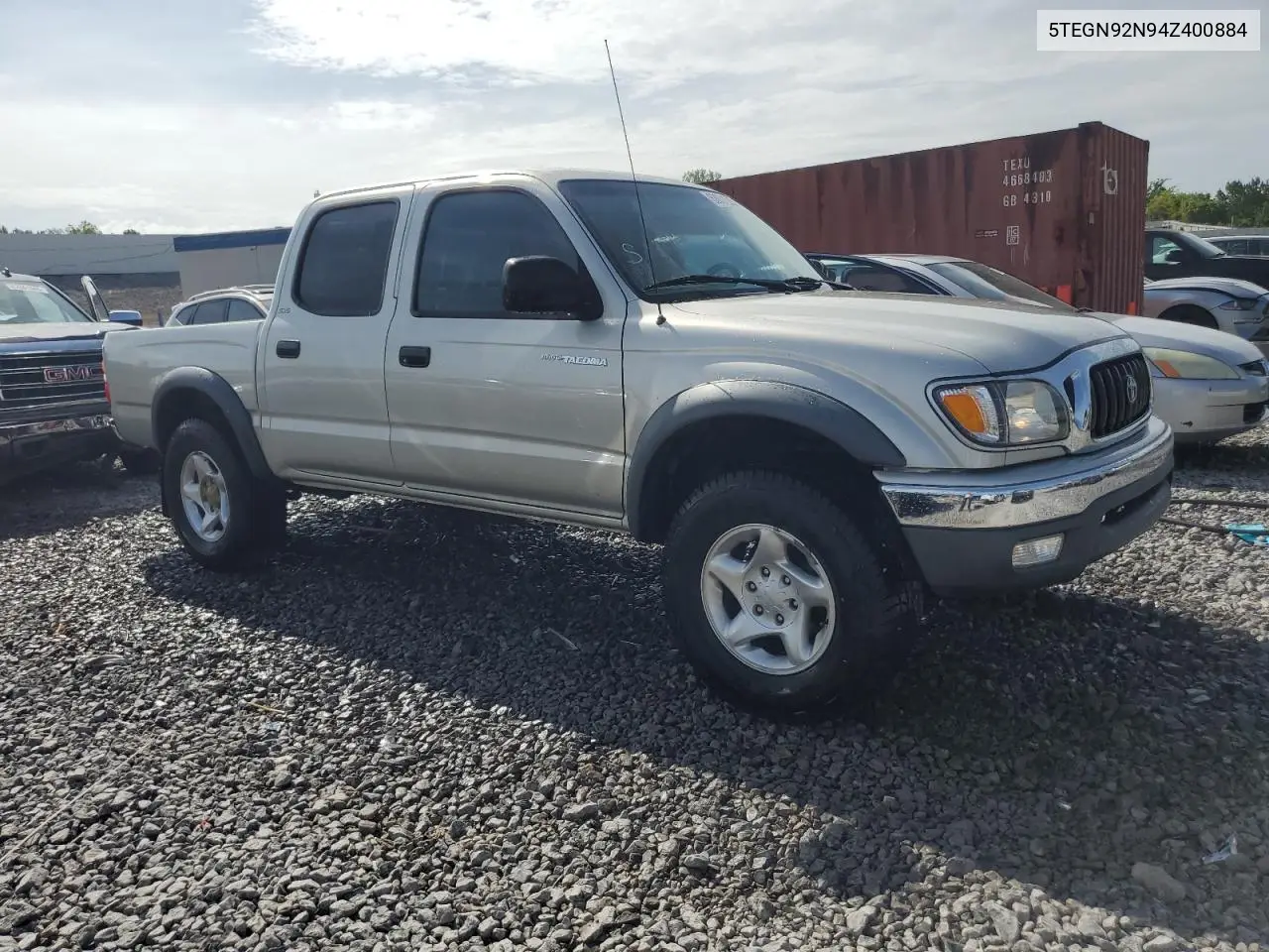 2004 Toyota Tacoma Double Cab Prerunner VIN: 5TEGN92N94Z400884 Lot: 63031525