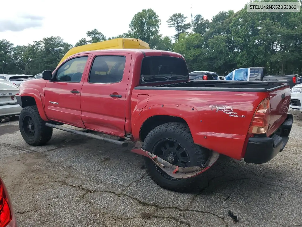 2005 Toyota Tacoma Double Cab VIN: 5TELU42NX5Z053362 Lot: 62882255