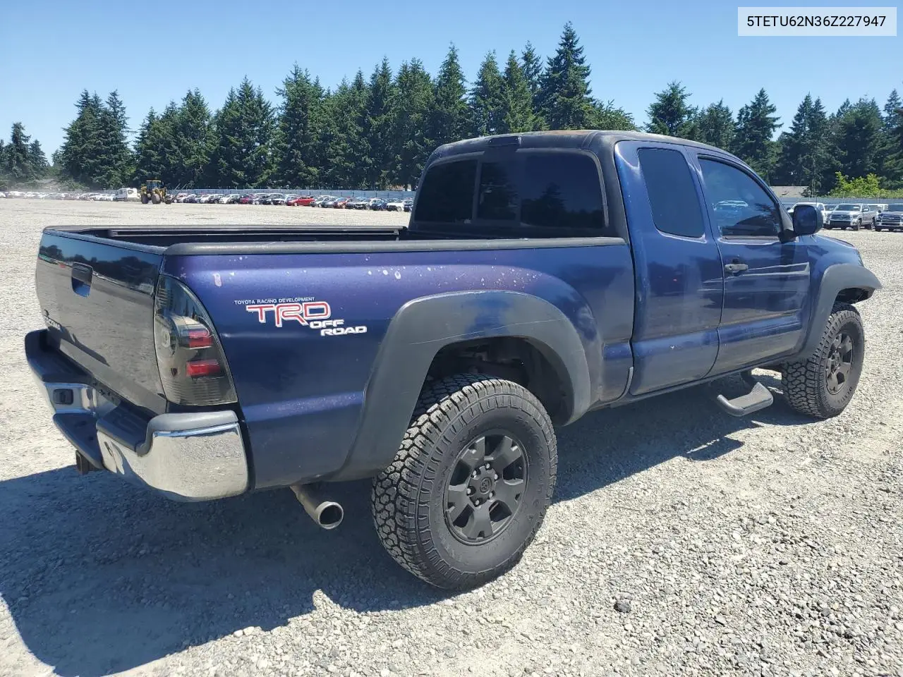 2006 Toyota Tacoma Prerunner Access Cab VIN: 5TETU62N36Z227947 Lot: 62606335