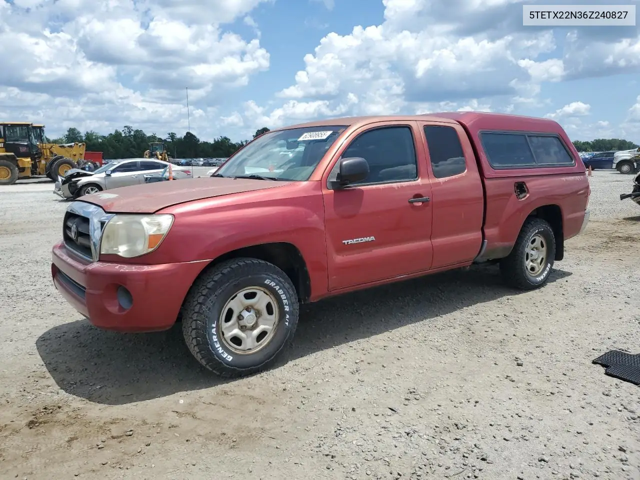 2006 Toyota Tacoma Access Cab VIN: 5TETX22N36Z240827 Lot: 62908955