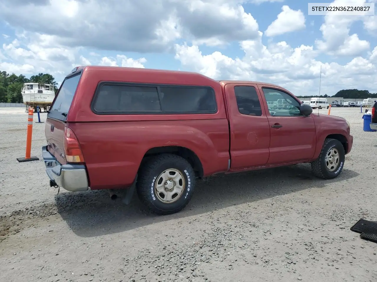 2006 Toyota Tacoma Access Cab VIN: 5TETX22N36Z240827 Lot: 62908955