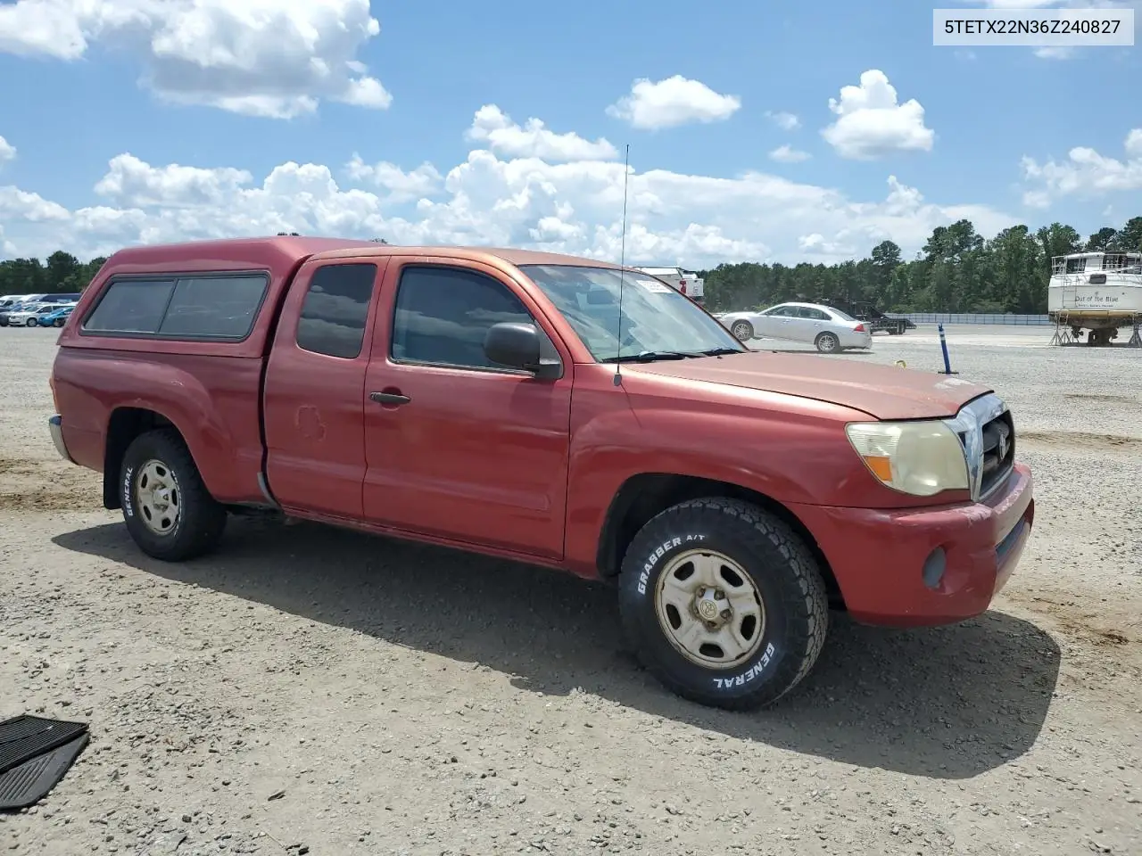 2006 Toyota Tacoma Access Cab VIN: 5TETX22N36Z240827 Lot: 62908955