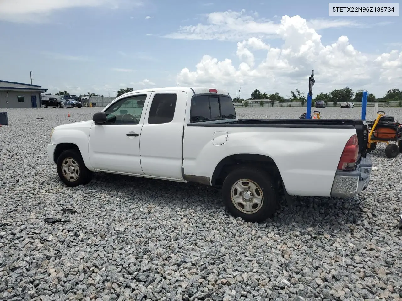 2006 Toyota Tacoma Access Cab VIN: 5TETX22N96Z188734 Lot: 62922495