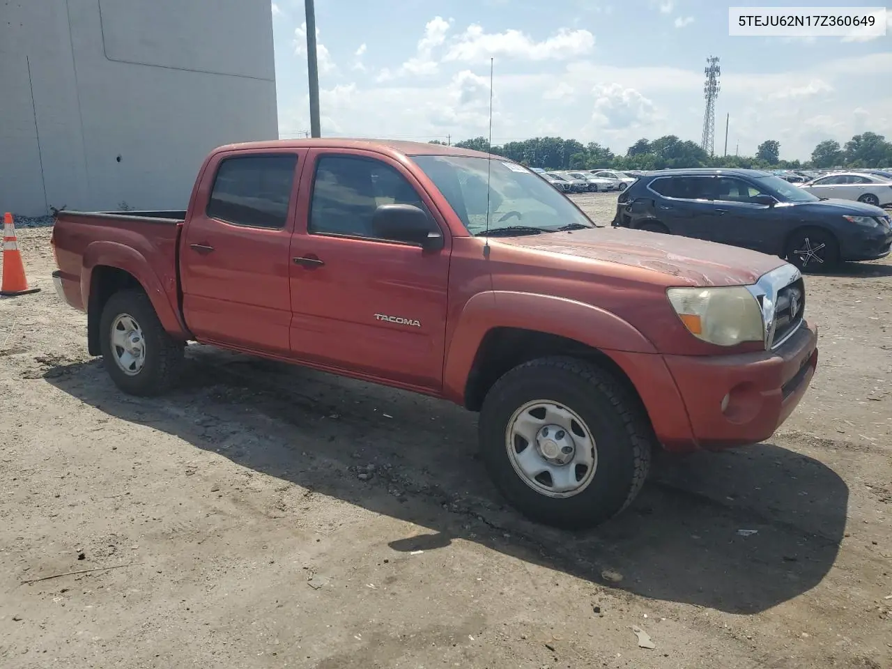 2007 Toyota Tacoma Double Cab Prerunner VIN: 5TEJU62N17Z360649 Lot: 62150735