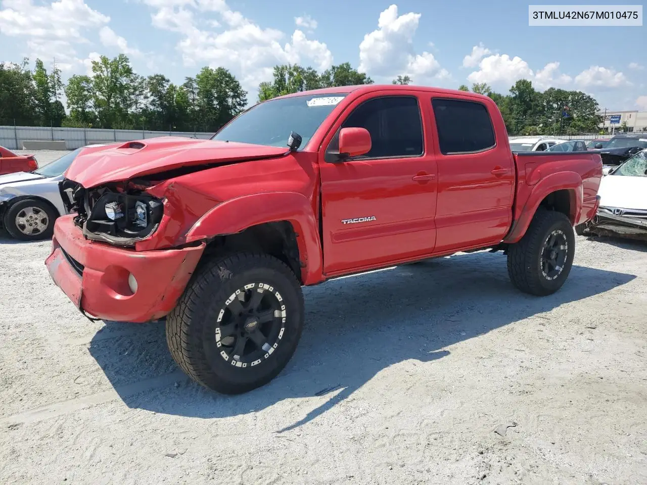 2007 Toyota Tacoma Double Cab VIN: 3TMLU42N67M010475 Lot: 62717135