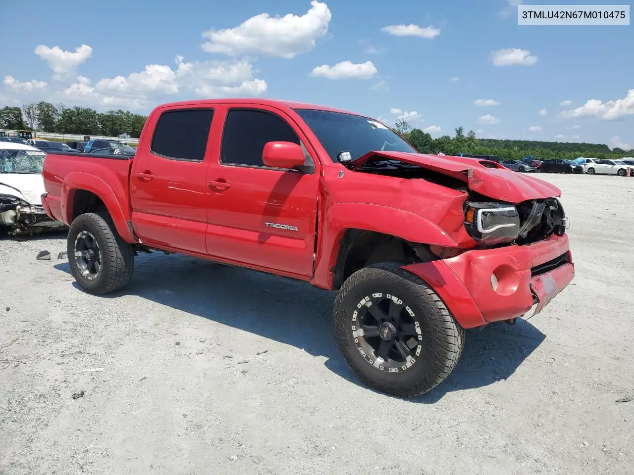 2007 Toyota Tacoma Double Cab VIN: 3TMLU42N67M010475 Lot: 62717135