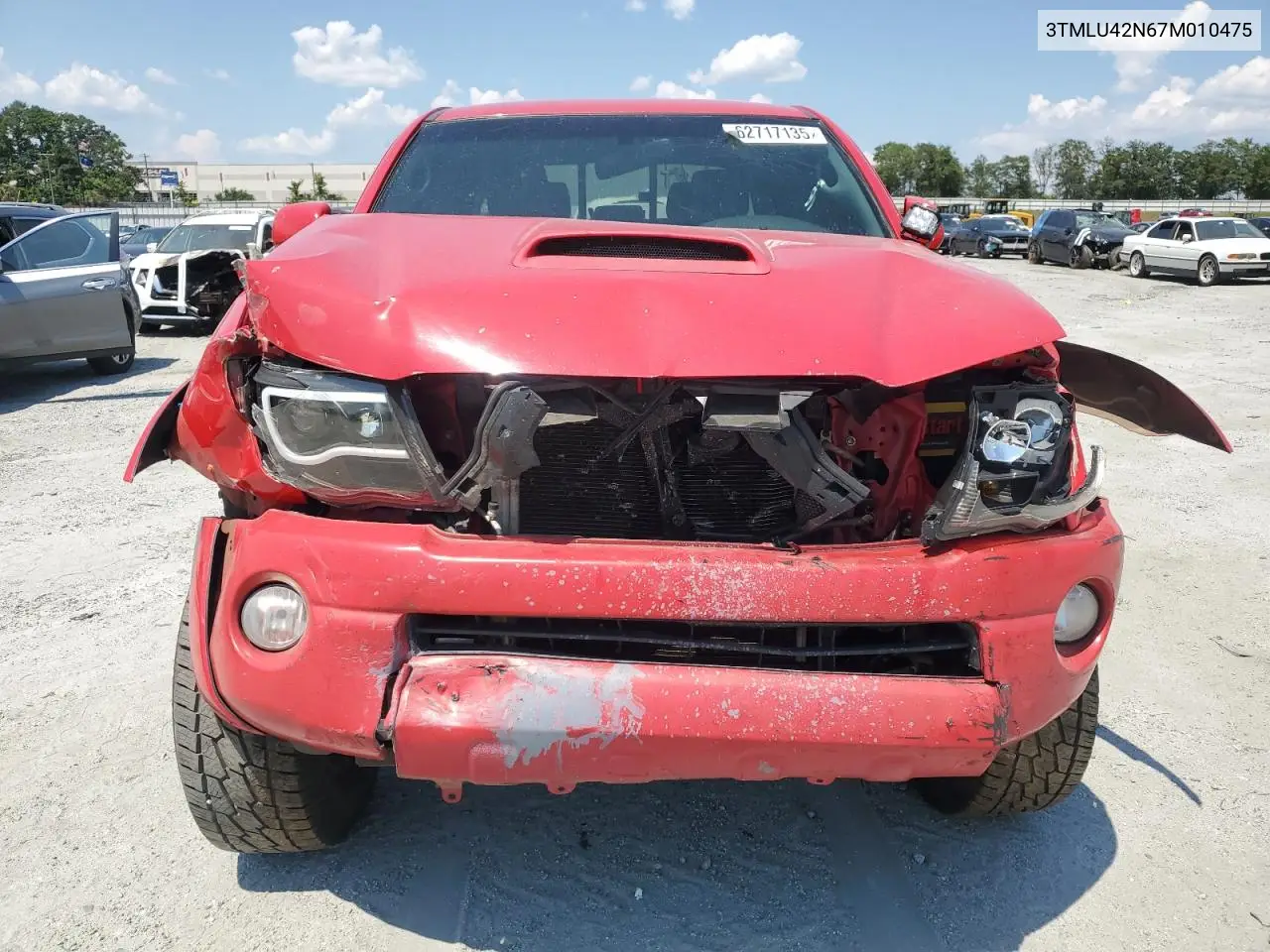 2007 Toyota Tacoma Double Cab VIN: 3TMLU42N67M010475 Lot: 62717135