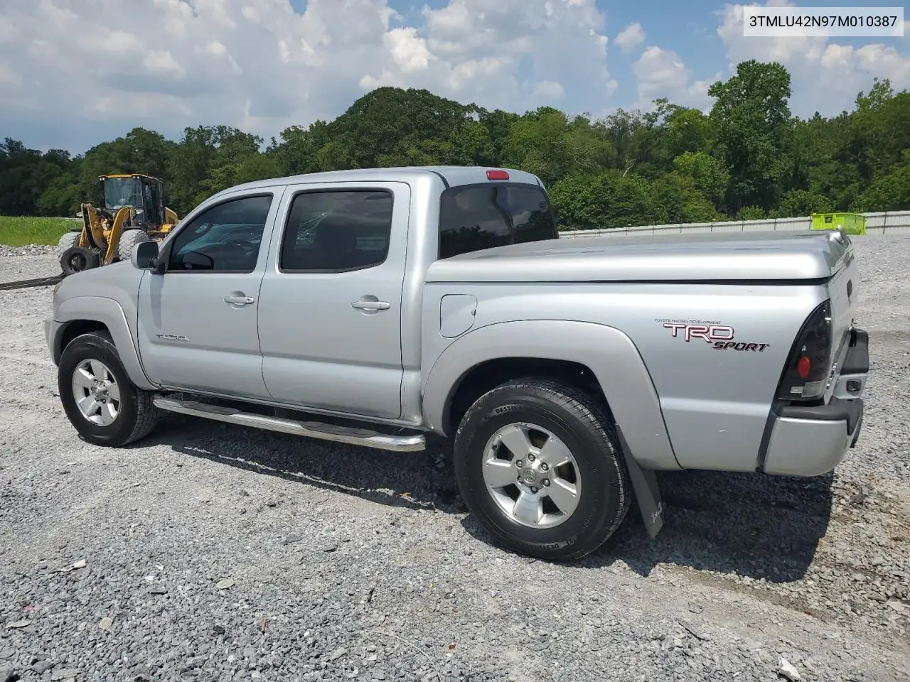 2007 Toyota Tacoma Double Cab VIN: 3TMLU42N97M010387 Lot: 62998445