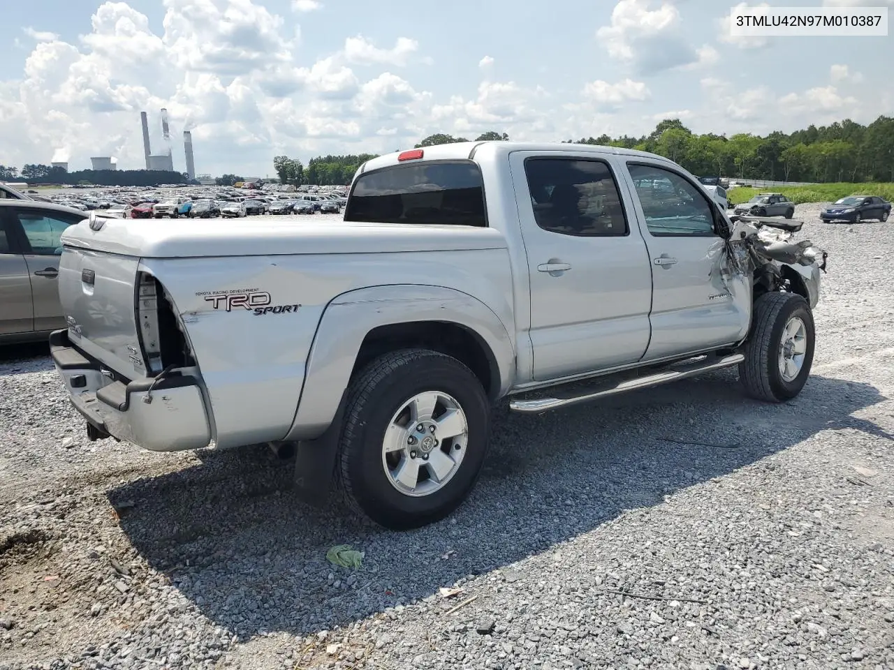 2007 Toyota Tacoma Double Cab VIN: 3TMLU42N97M010387 Lot: 62998445