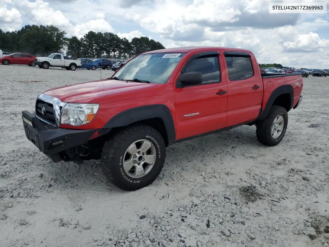 2007 Toyota Tacoma Double Cab VIN: 5TELU42N17Z369963 Lot: 63009865