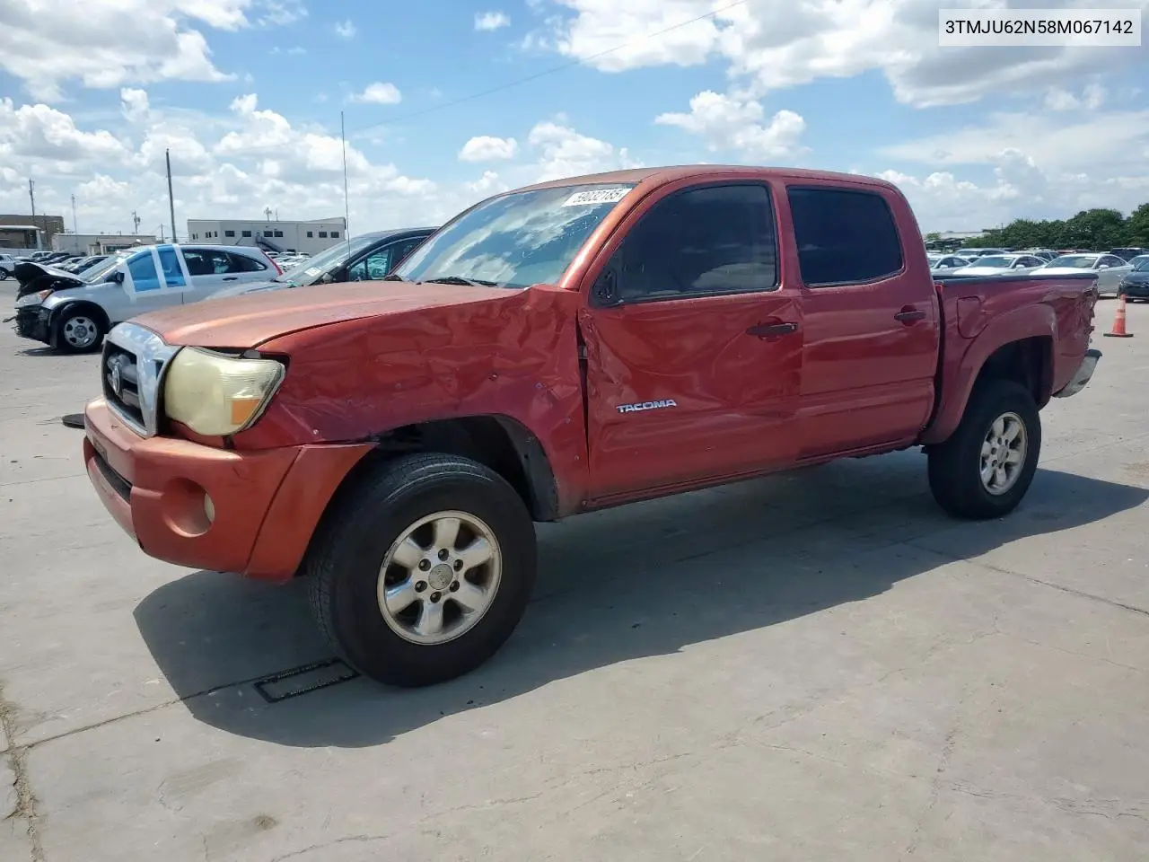 2008 Toyota Tacoma Double Cab Prerunner VIN: 3TMJU62N58M067142 Lot: 59032185