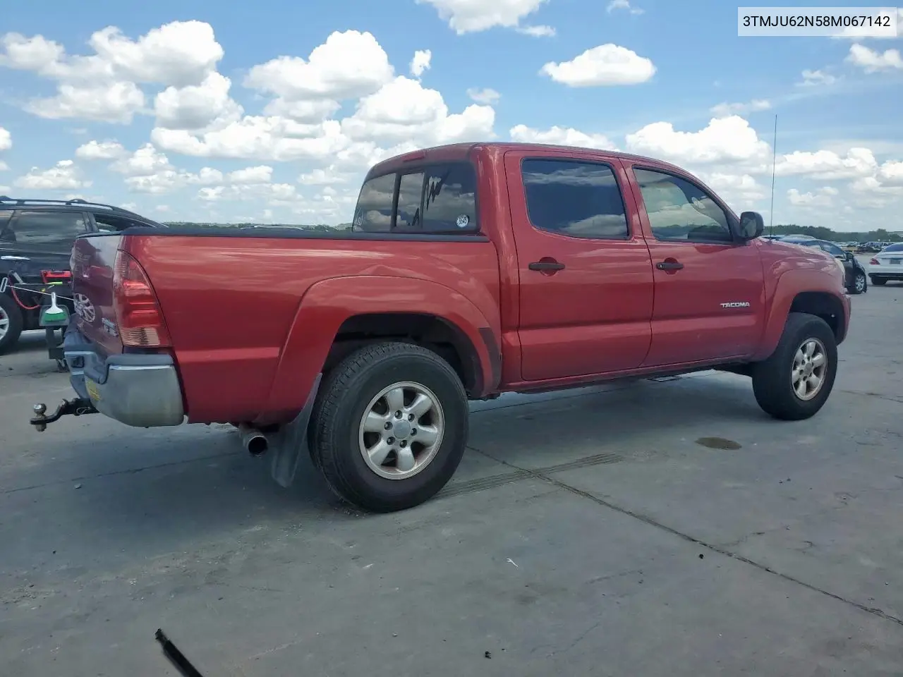 2008 Toyota Tacoma Double Cab Prerunner VIN: 3TMJU62N58M067142 Lot: 59032185