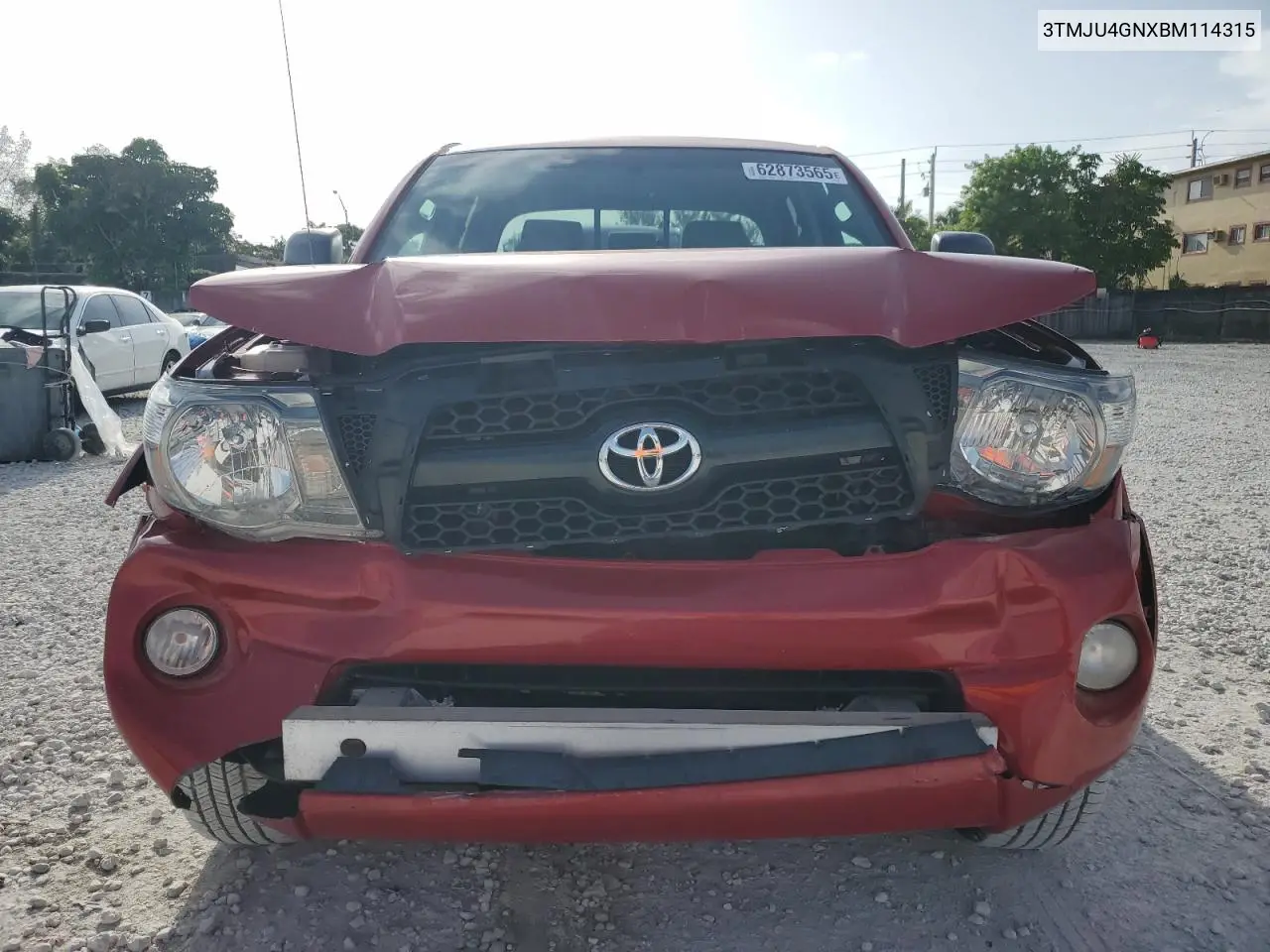 2011 Toyota Tacoma Double Cab Prerunner VIN: 3TMJU4GNXBM114315 Lot: 62873565