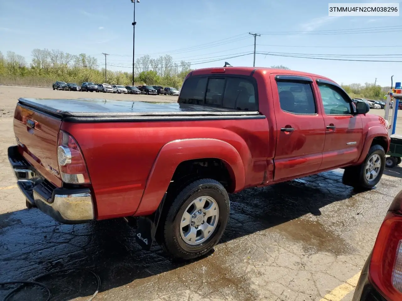 2012 Toyota Tacoma Double Cab Long Bed VIN: 3TMMU4FN2CM038296 Lot: 54775425