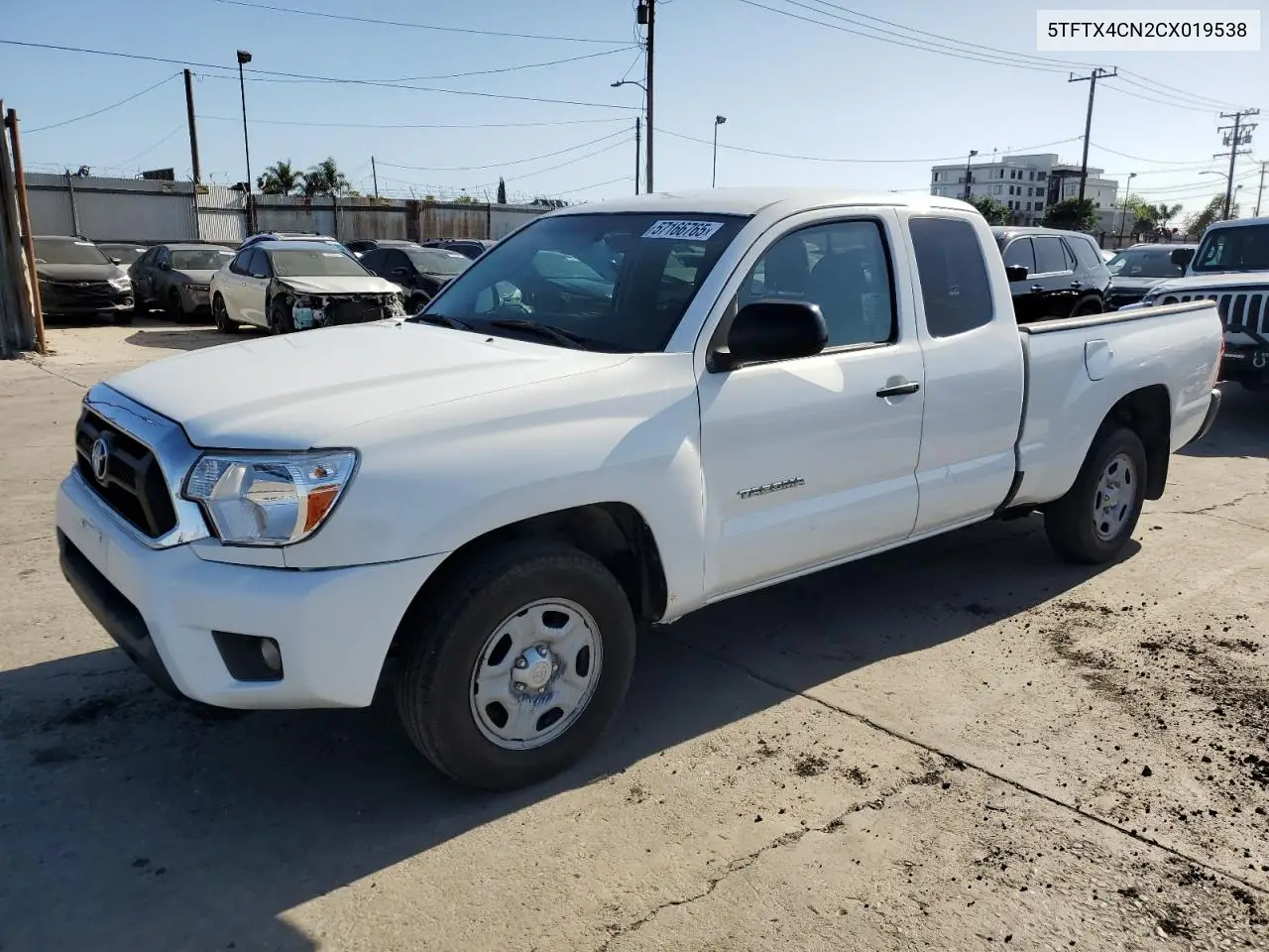 2012 Toyota Tacoma Access Cab VIN: 5TFTX4CN2CX019538 Lot: 57166765