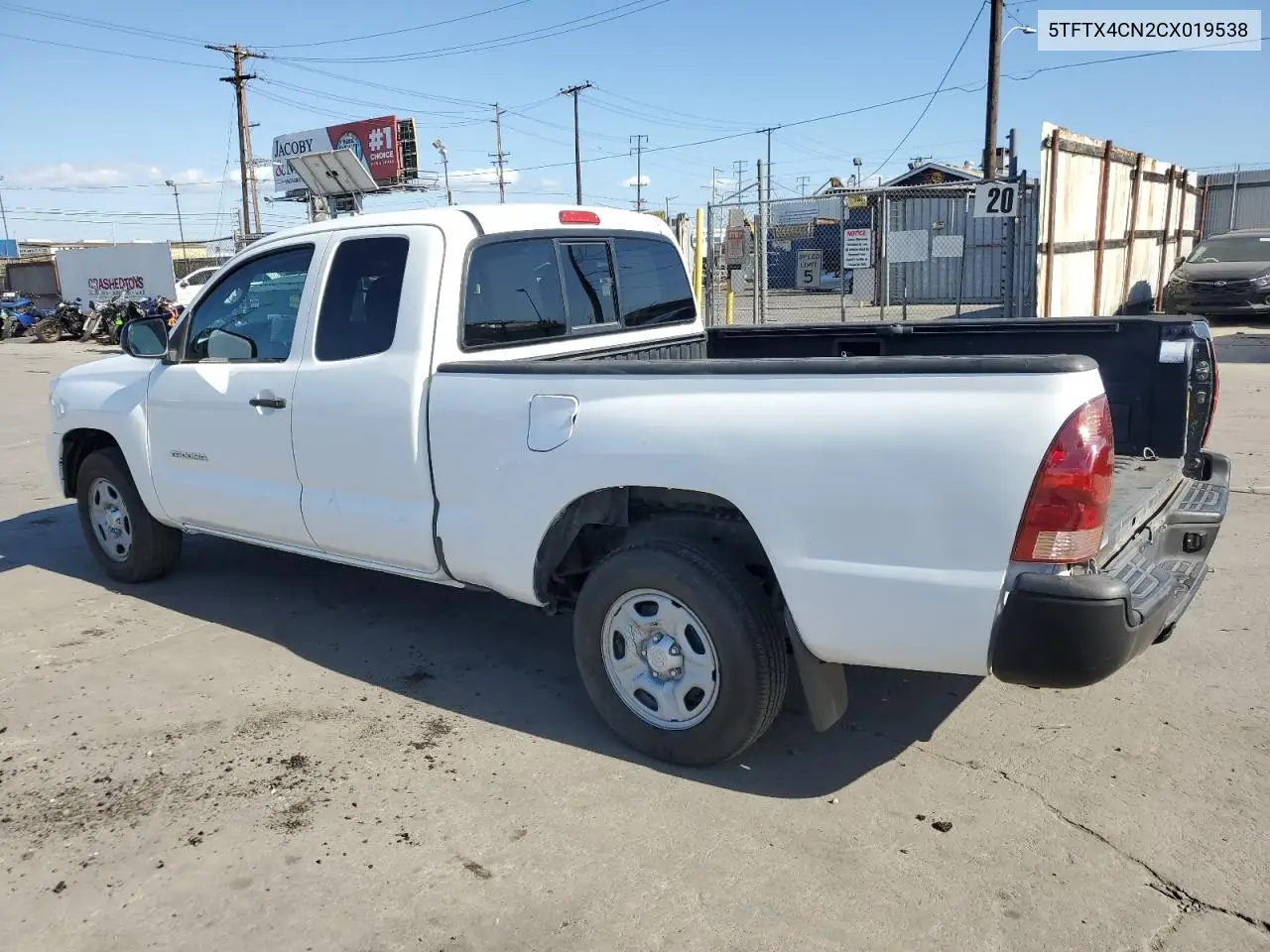 2012 Toyota Tacoma Access Cab VIN: 5TFTX4CN2CX019538 Lot: 57166765