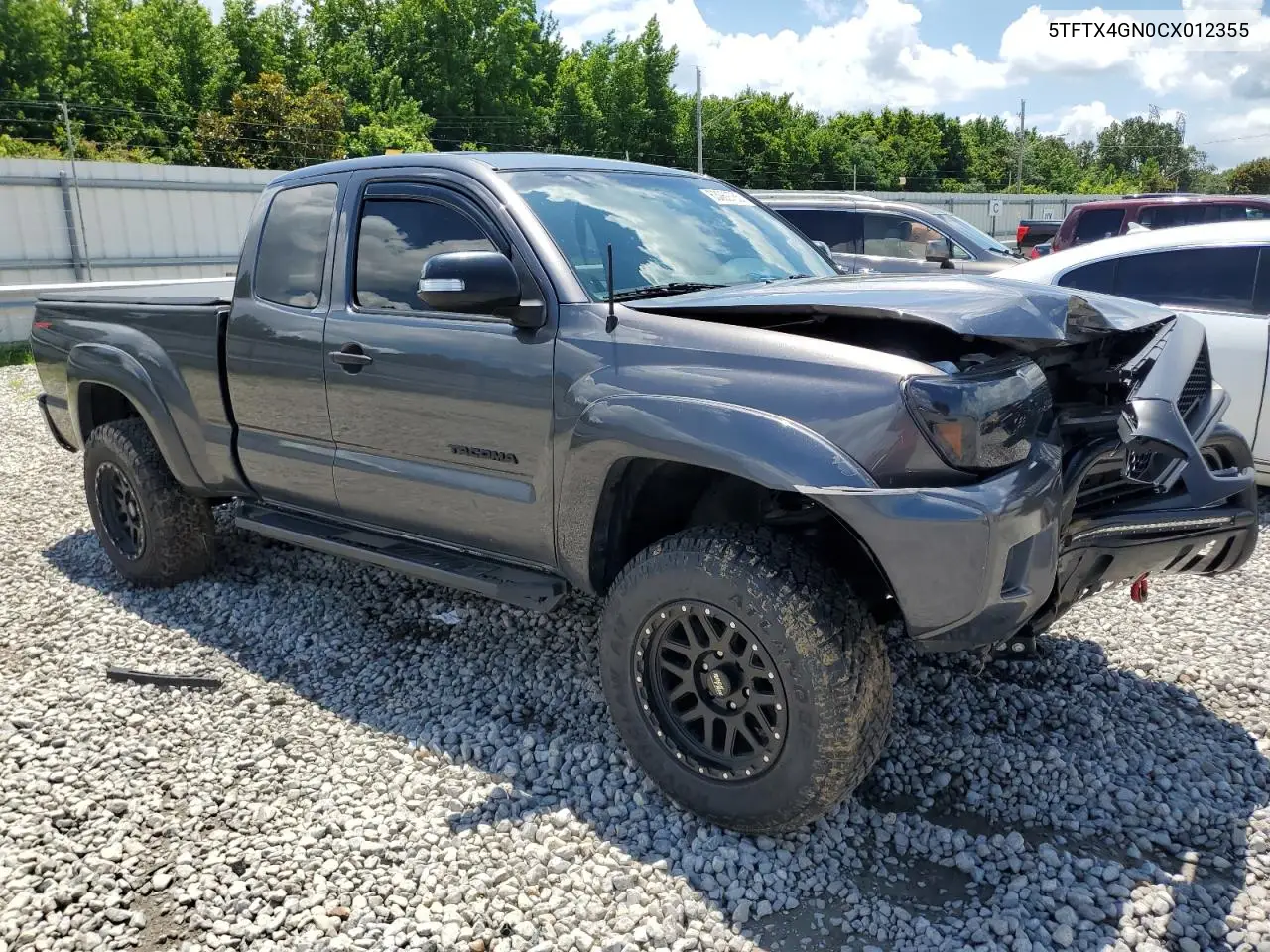 2012 Toyota Tacoma Prerunner Access Cab VIN: 5TFTX4GN0CX012355 Lot: 63069785