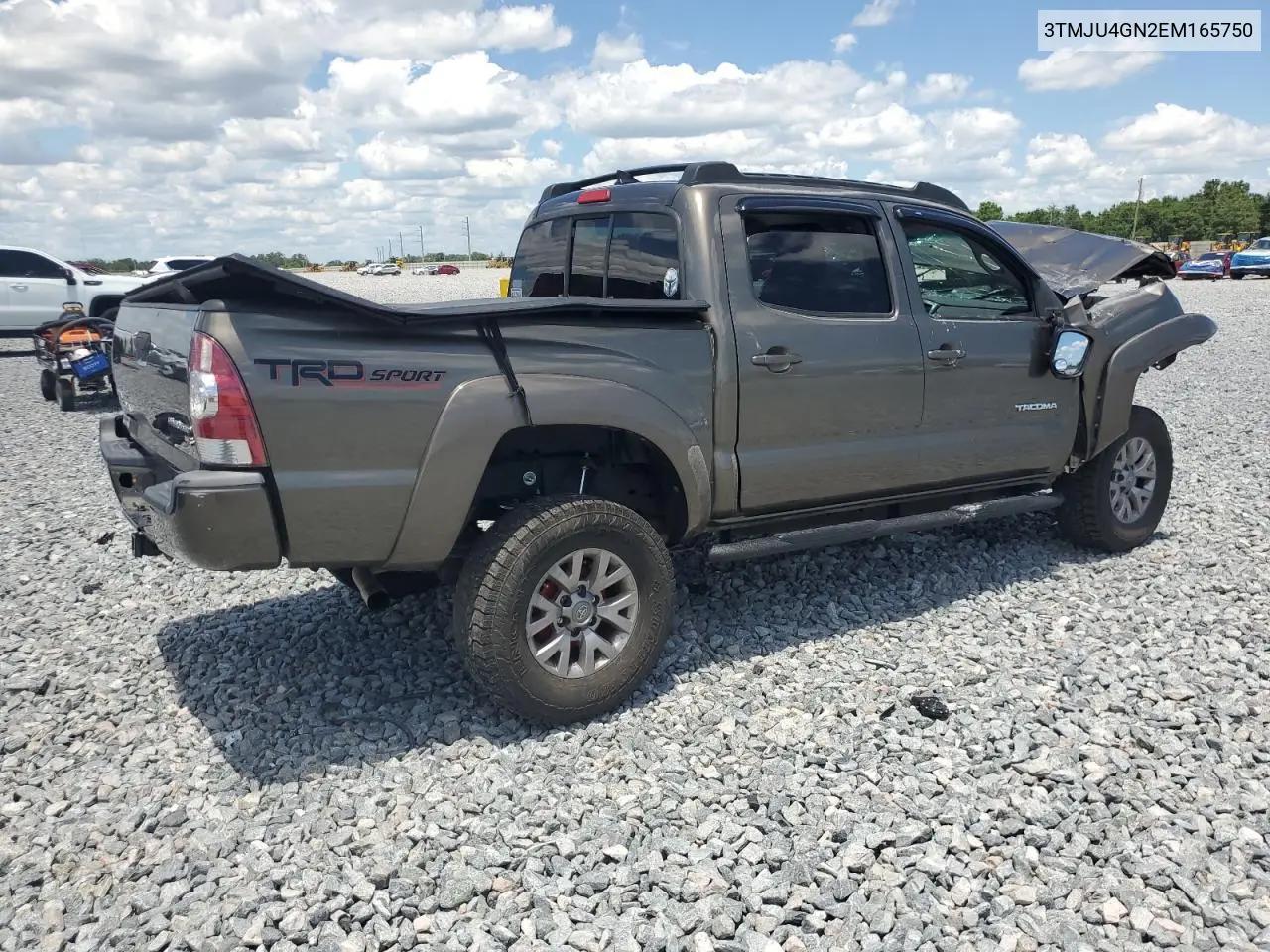2014 Toyota Tacoma Double Cab Prerunner VIN: 3TMJU4GN2EM165750 Lot: 56969605