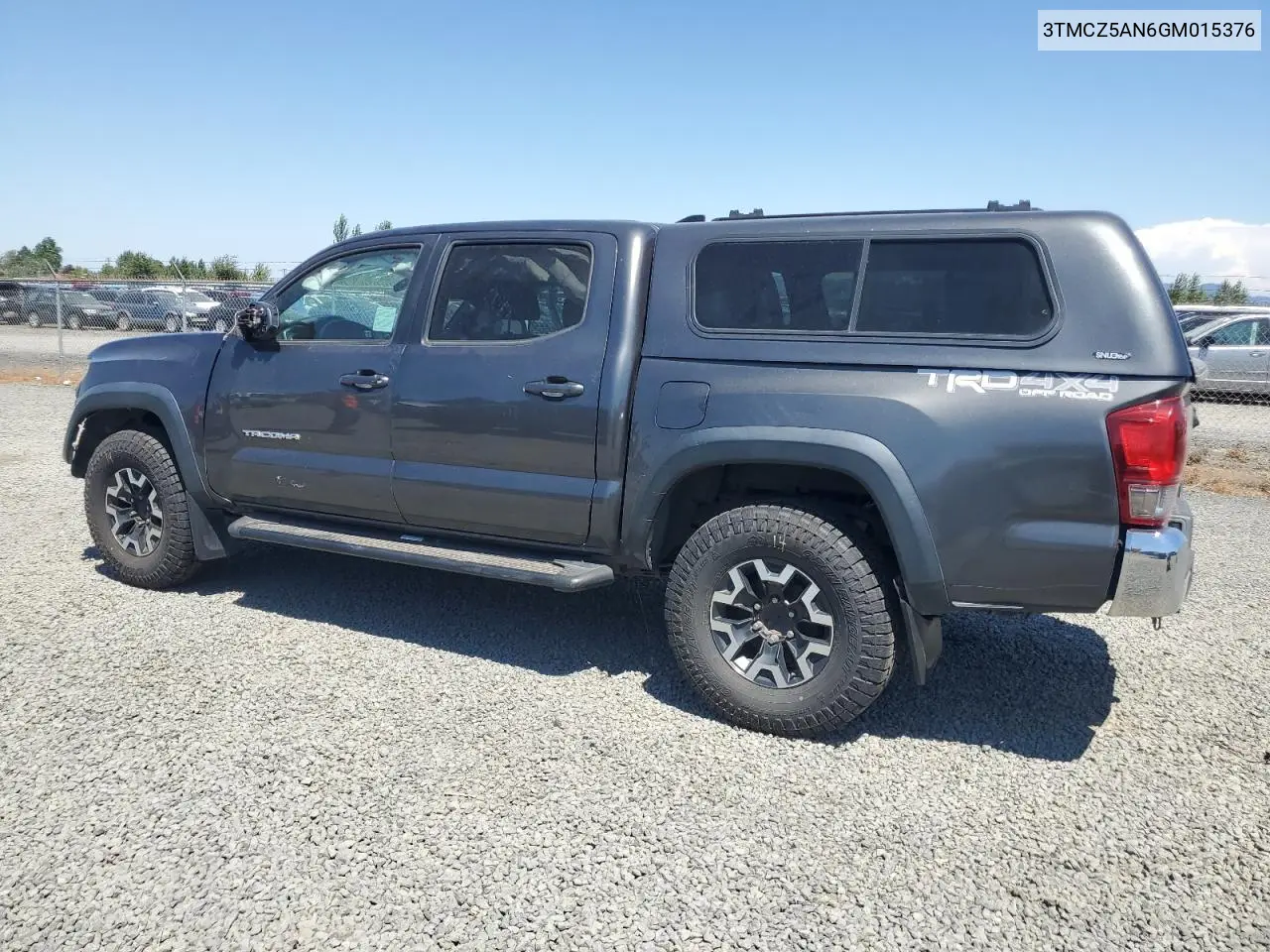 2016 Toyota Tacoma Double Cab VIN: 3TMCZ5AN6GM015376 Lot: 59805175
