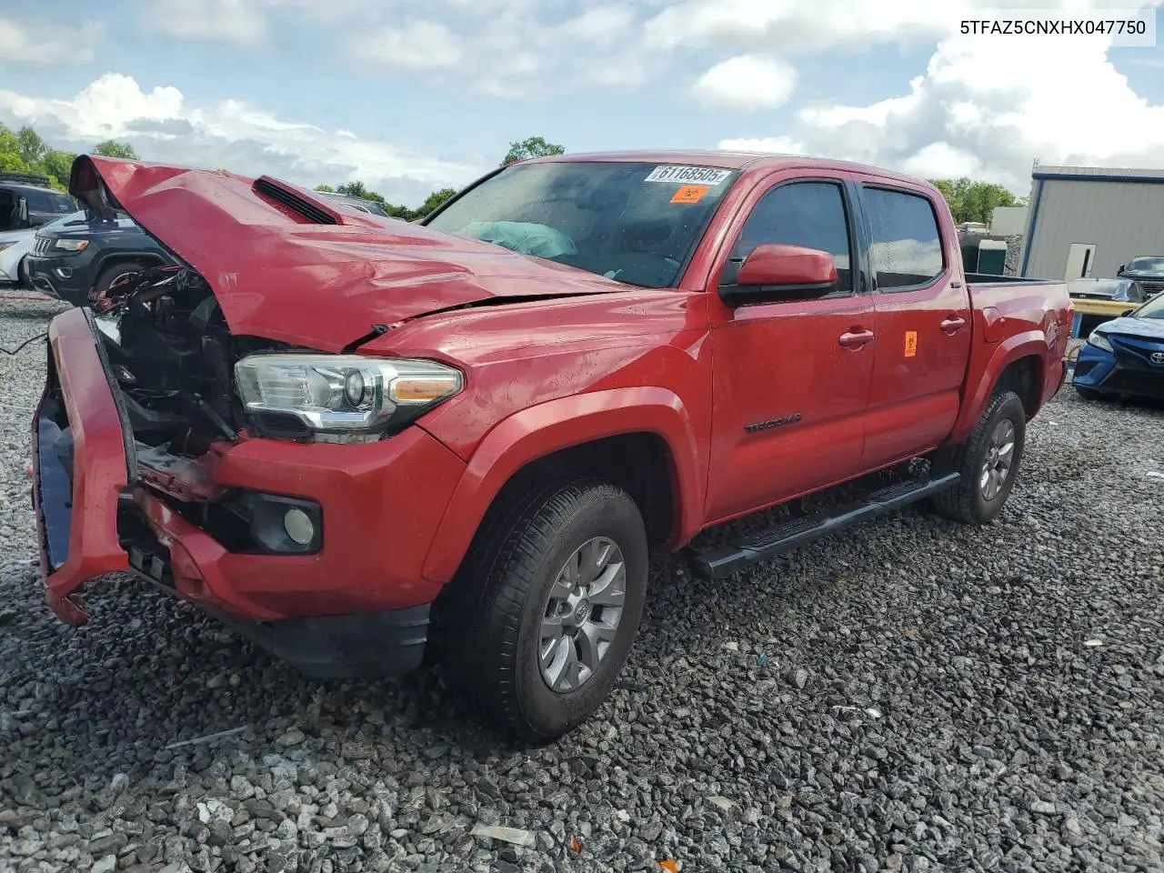 2017 Toyota Tacoma Double Cab VIN: 5TFAZ5CNXHX047750 Lot: 61168505