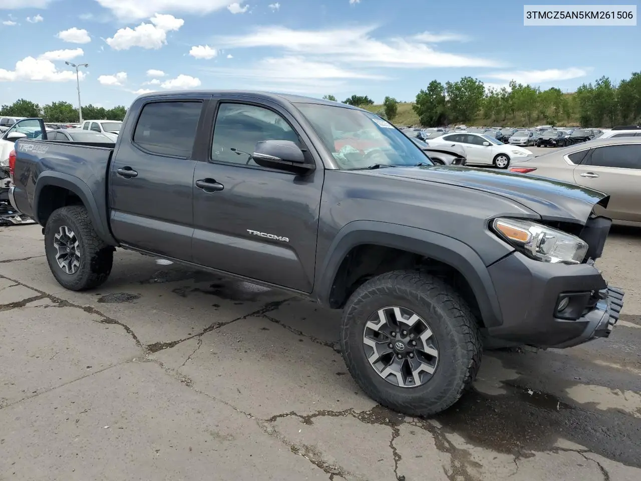 2019 Toyota Tacoma Double Cab VIN: 3TMCZ5AN5KM261506 Lot: 62223275