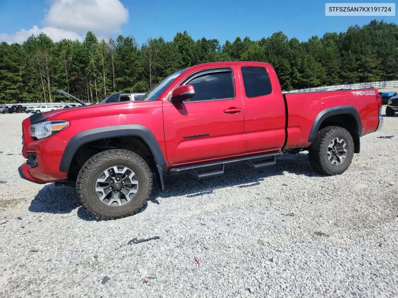 2019 Toyota Tacoma Access Cab VIN: 5TFSZ5AN7KX191724 Lot: 62400595