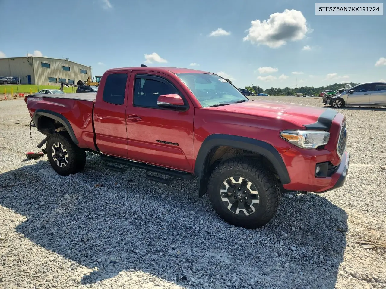 2019 Toyota Tacoma Access Cab VIN: 5TFSZ5AN7KX191724 Lot: 62400595