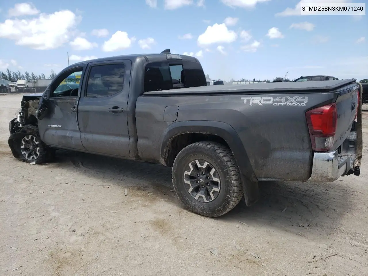 2019 Toyota Tacoma Double Cab VIN: 3TMDZ5BN3KM071240 Lot: 63014235